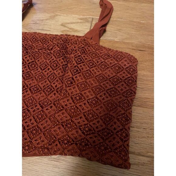 Love to be Spoiled women's rust short cropped casual tank top size XL - Picture 2 of 8